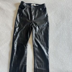 Abercrombie & Fitch Vegan Leather Pants in Black